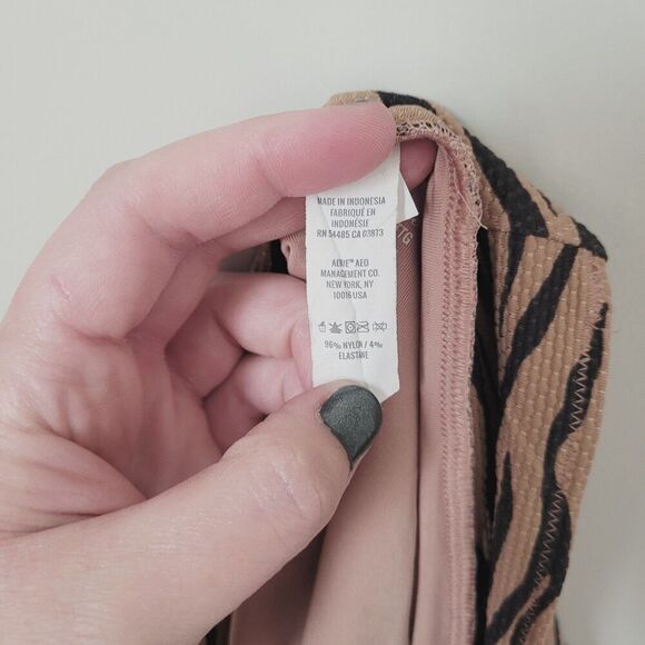 Aerie High Cut Cheeky Tan & Black Zebra Bikini Bottoms Size XXL - Picture 2 of 4